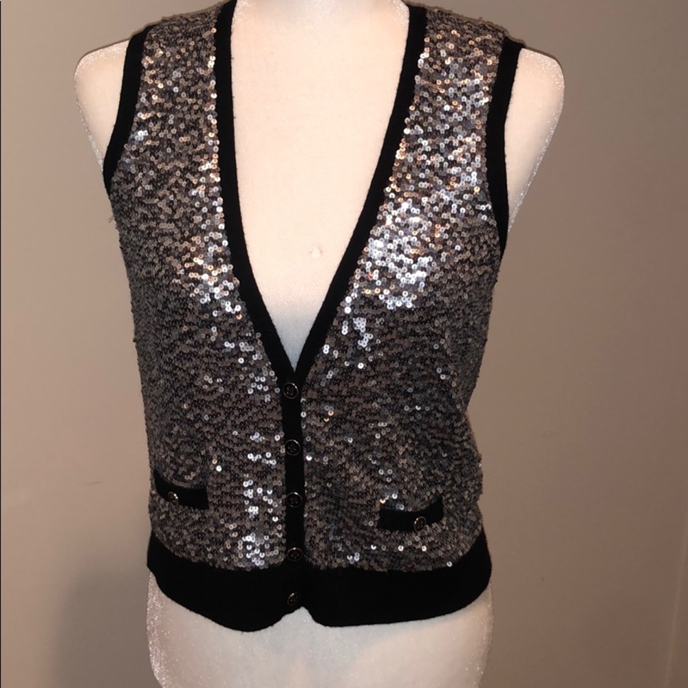 Sequin sweater vest